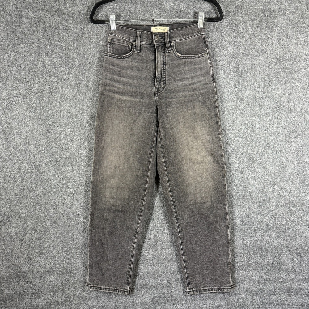Madewell Jeans Denim  Gray Wash Size 23 Balloon Barrel High Rise Preppy Retro
